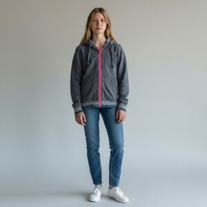 Girls Ivivva Gray Hoodie with Pink Zipper size 10